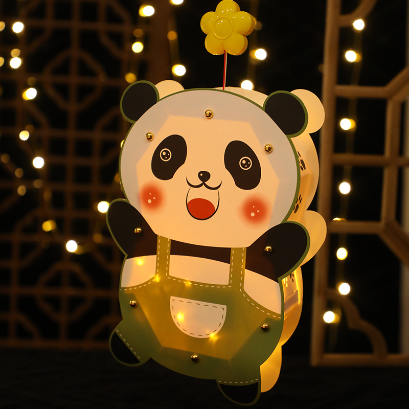 手提卡通灯笼儿童可爱爱创意发光花灯手工diy灯笼