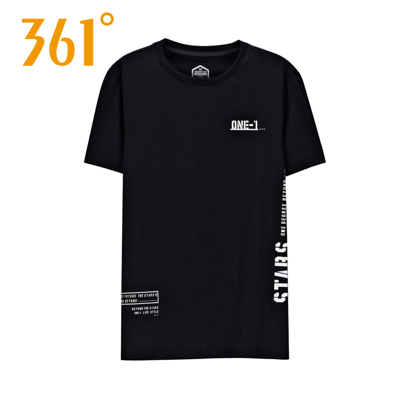 361 degree men's clothing 2019 summer new fashion trend round neck short sleeved men 361 trend sports print T-shirt men