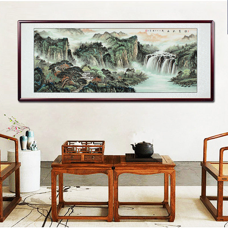 横幅手绘国画山水画定制字画原作包邮挂客厅办公室国画