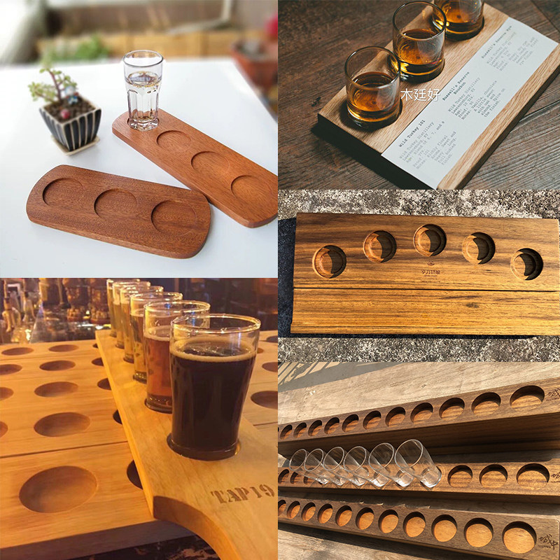 啤酒杯精酿试饮品尝托盘定制木托咖啡调味饮料盘