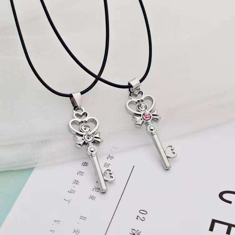 日韩简约学生四叶草项链好朋友闺蜜锁骨清新钥匙项链
