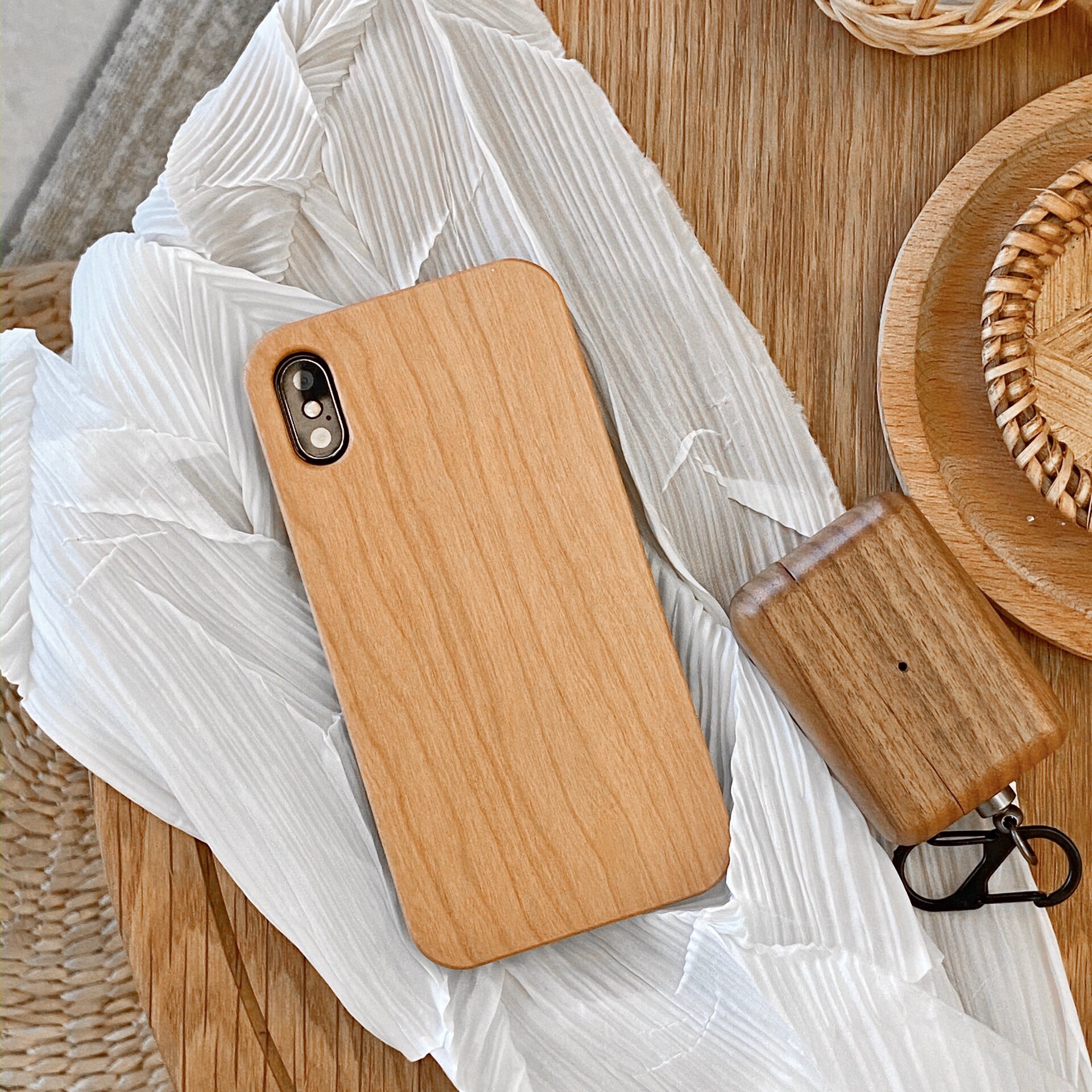 实木手机机壳适用于iphone13promax原木12pro胡桃樱桃桃木手机保护套