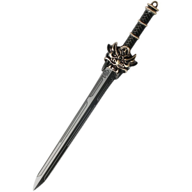 天行九歌武器周边逆鳞黑白玄翦剑收藏品30cm礼盒摆件