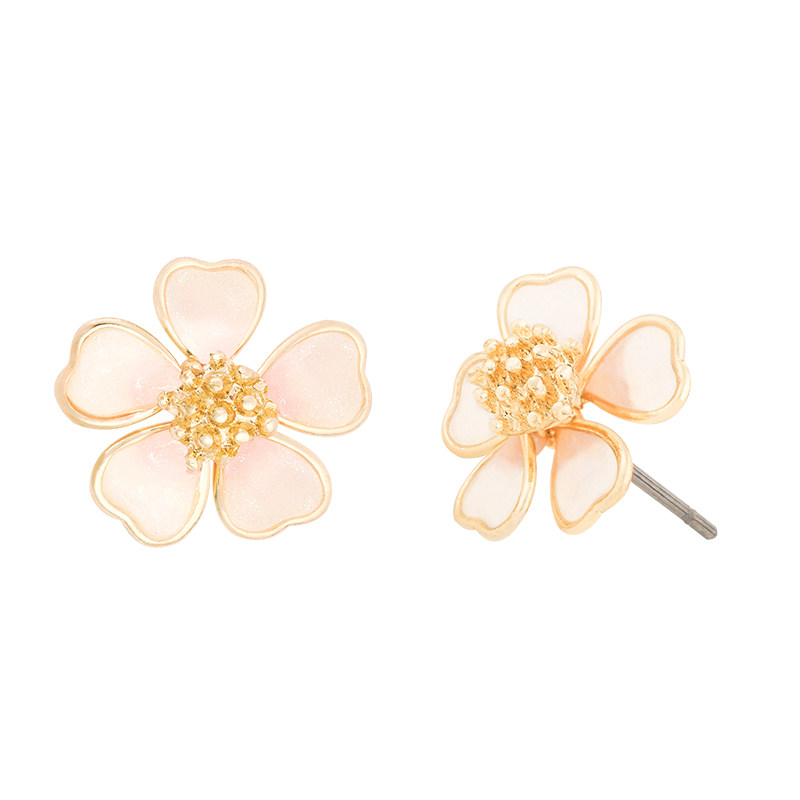 日韩osewaya韩耳花朵耳环气质花瓣樱花粉色耳钉耳环