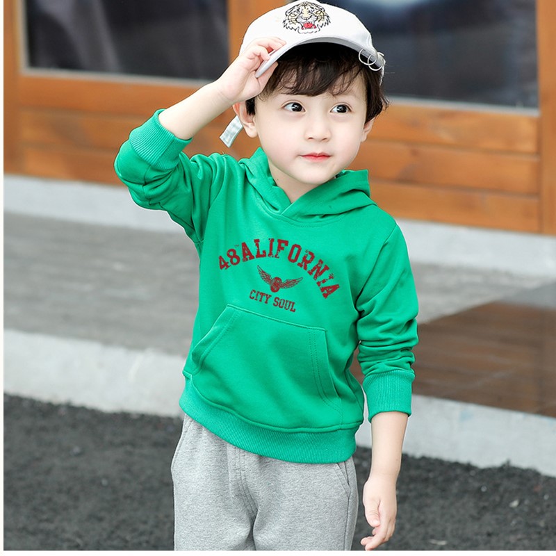 上衣儿童衣带帽子男童秋款婴幼儿戴帽韩版宝宝卫衣