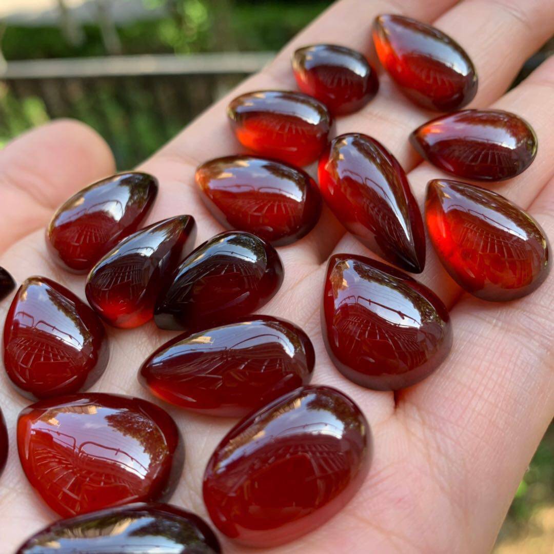 2a天然红石榴石榴石水滴吊坠裸石无孔可做项链项坠