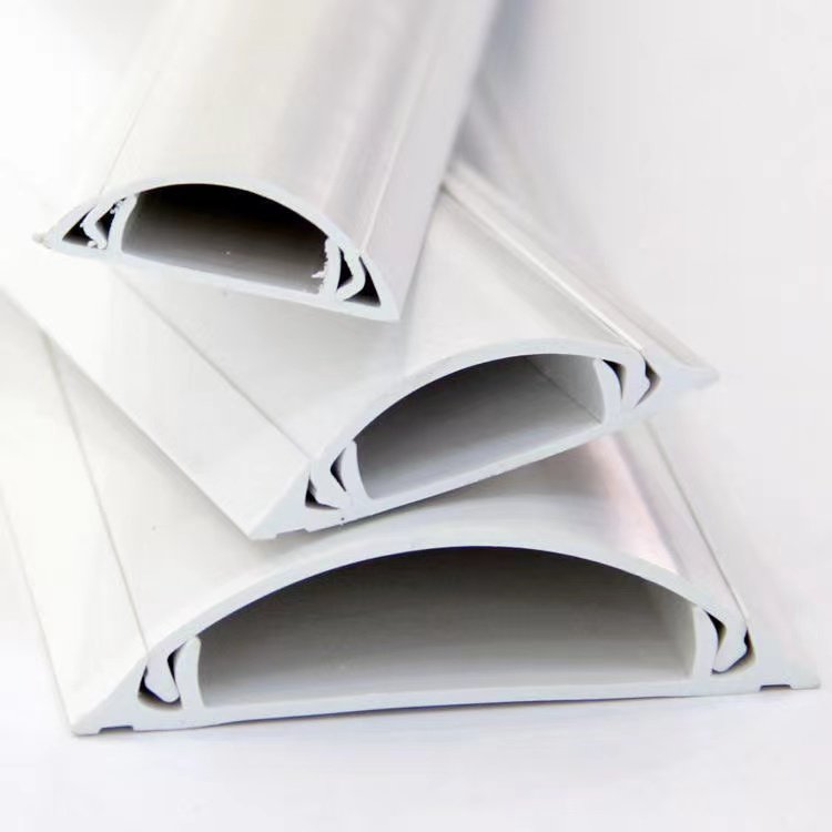 线槽自粘pvc半圆明装美化遮挡条防地面神器配线槽