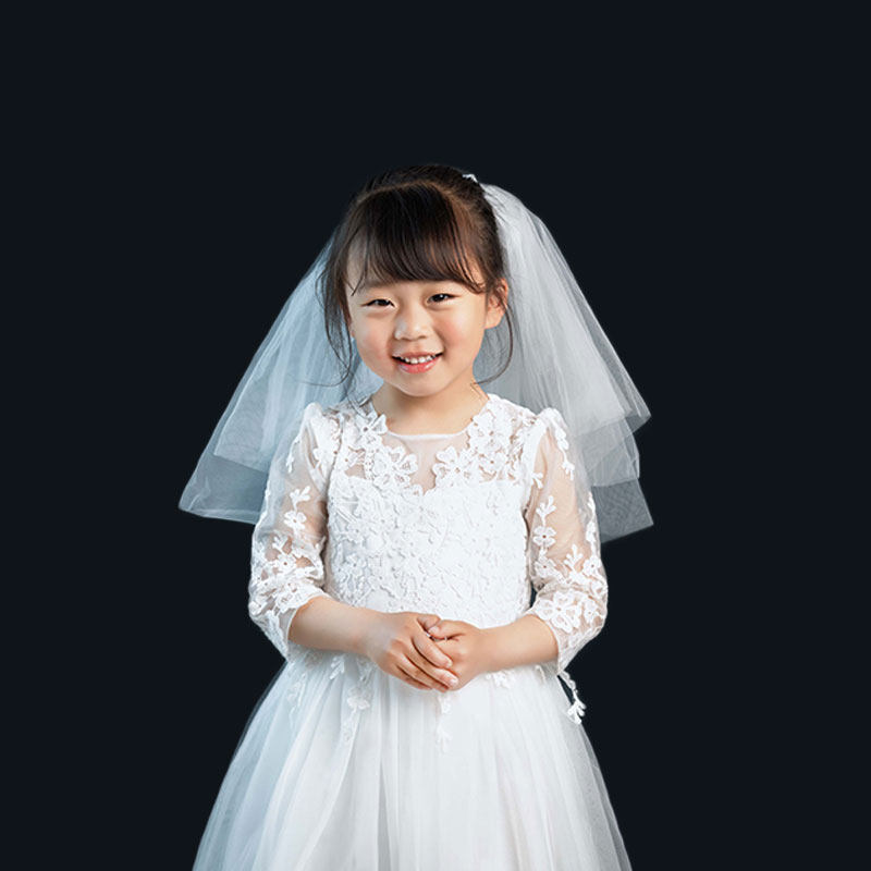 包邮儿童头纱小公主短款超仙网红头饰花童生日网格纱多层发梳头纱