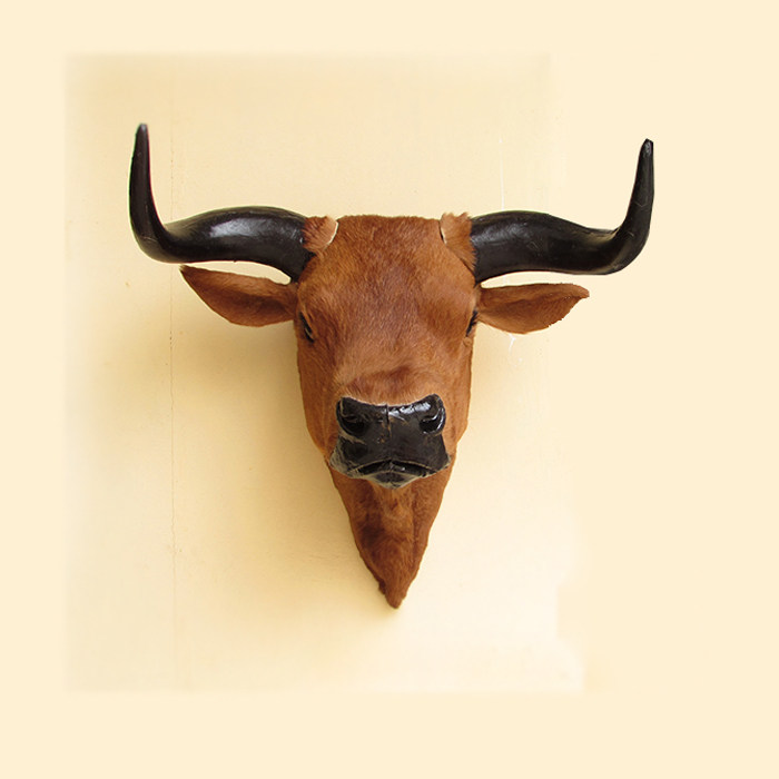 牛头大型仿真黄牛头牦牛壁饰挂饰动物壁挂装饰品壁饰
