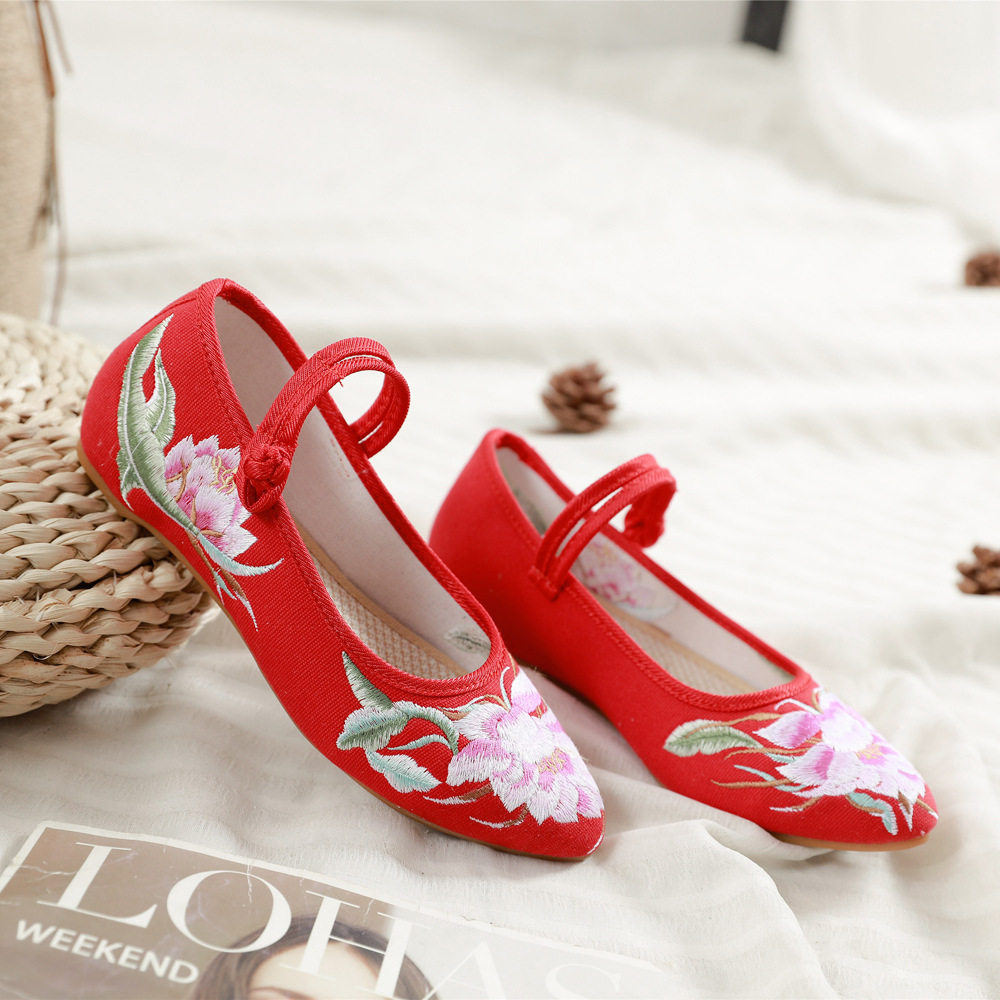 少女成人刺绣单鞋网红现货魏晋敦煌飞天影视单鞋