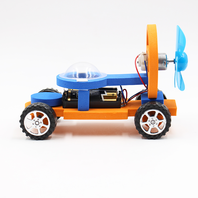 科技制作diy电动风力小车小发明f1空气气动力科学实验