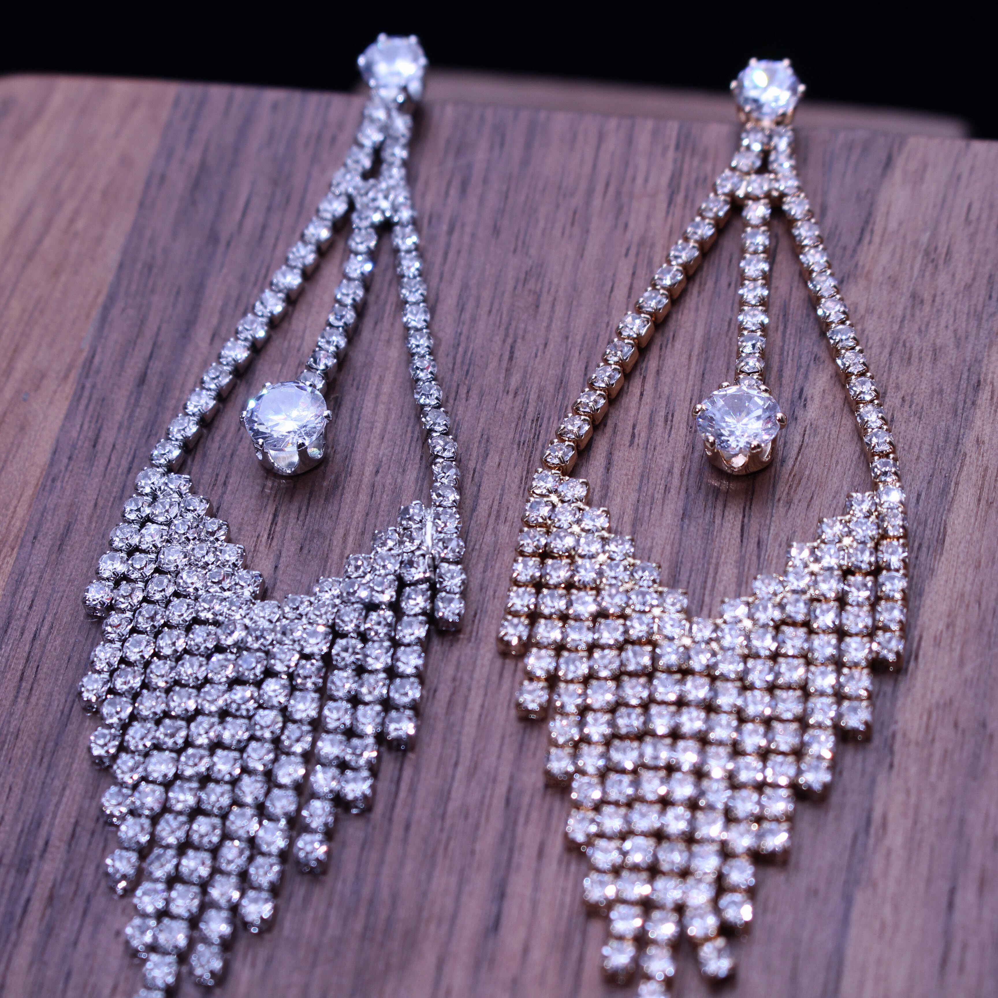 韩国网红流苏细条耳环气质银色大气个性女式耳环