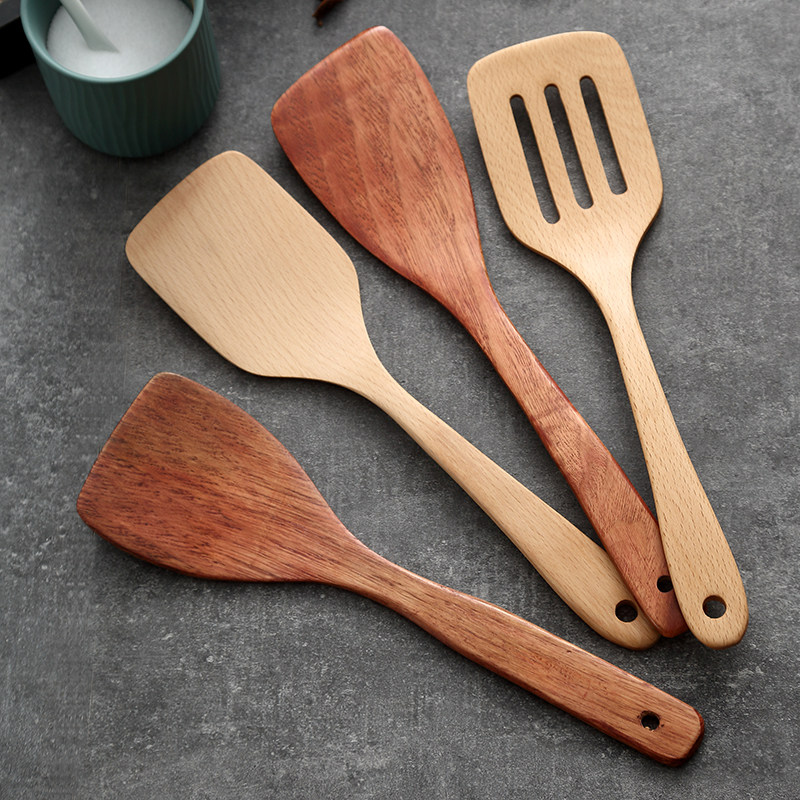 家用原木锅铲不粘锅专用炒菜耐热耐高温创意厨房用品锅铲