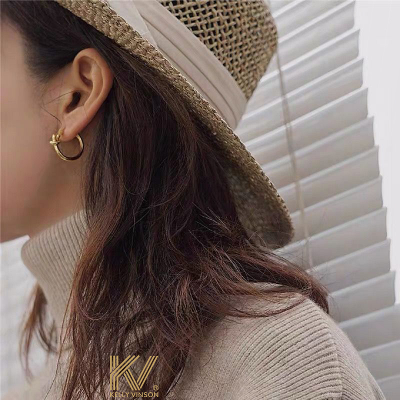 金色celin圈圈耳环2022年新款小众设计秋冬百搭耳环