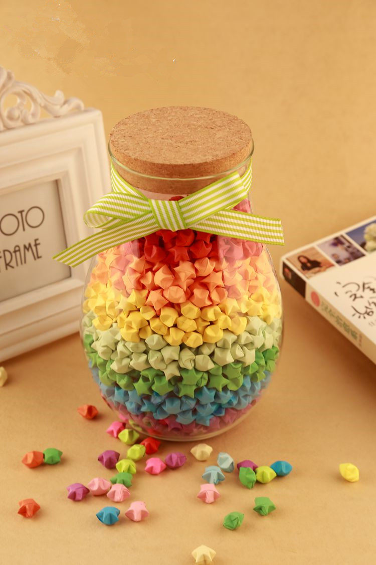 星星瓶子大号玻璃瓶幸运星折纸可装1314颗许愿瓶七夕幸运星