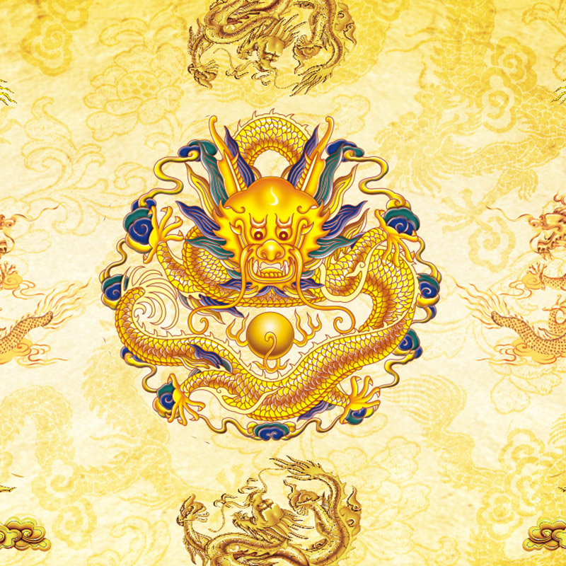 国画龙图挂画龙画镇飞龙在天青龙献瑞金龙国画