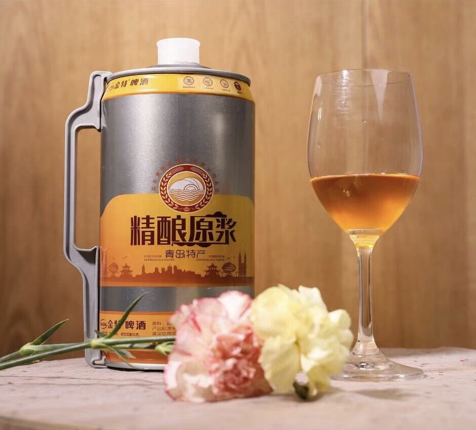 精酿原浆啤酒包邮青岛金特黄啤全麦2l6桶啤酒