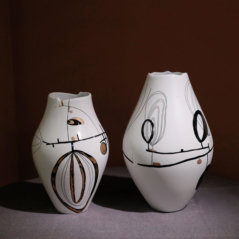 创意简约抽象陶瓷花瓶现代家居软装设计新品花瓶