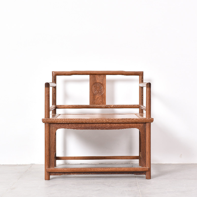 红木实木圈椅休闲办公椅坐椅鸡翅木中式圈椅