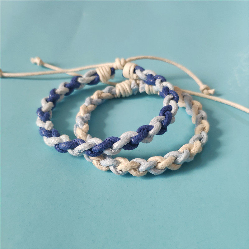 手链ins天然棉麻手工编织手绳棉蜡简约个性手链