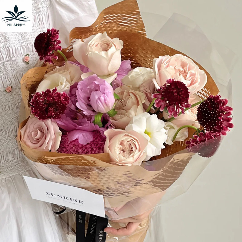 米兰花纸花束鲜花艺术拉网网格新款包花纸网眼花艺包装纸