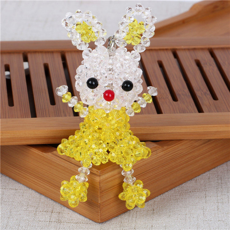 diy手工串珠兔子挂件材料包 卡通动物可爱小兔子珠子饰品钥匙挂件