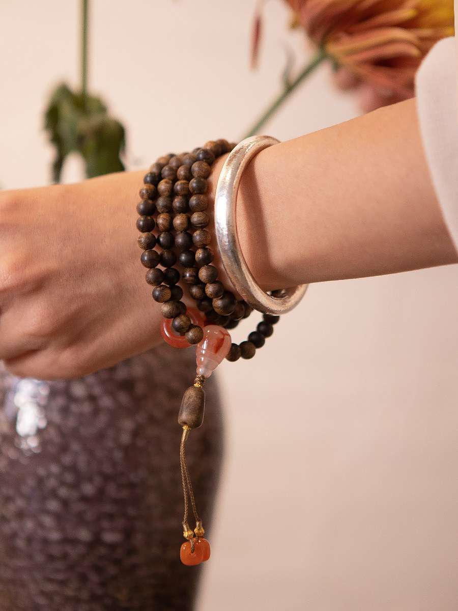 观照金配饰佛珠复古中式配饰18k原创南红手链佛珠