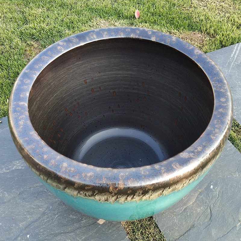 鱼缸陶瓷水缸养鱼庭院室外老式睡莲荷花乌龟鱼缸