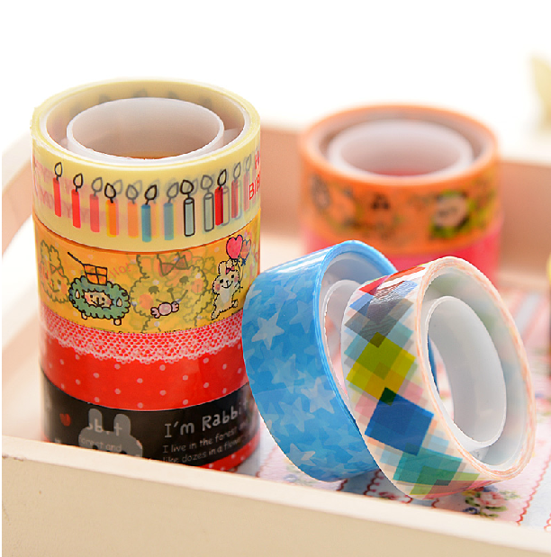 装饰胶带韩国创意文具手工diy可爱卡通彩色胶带