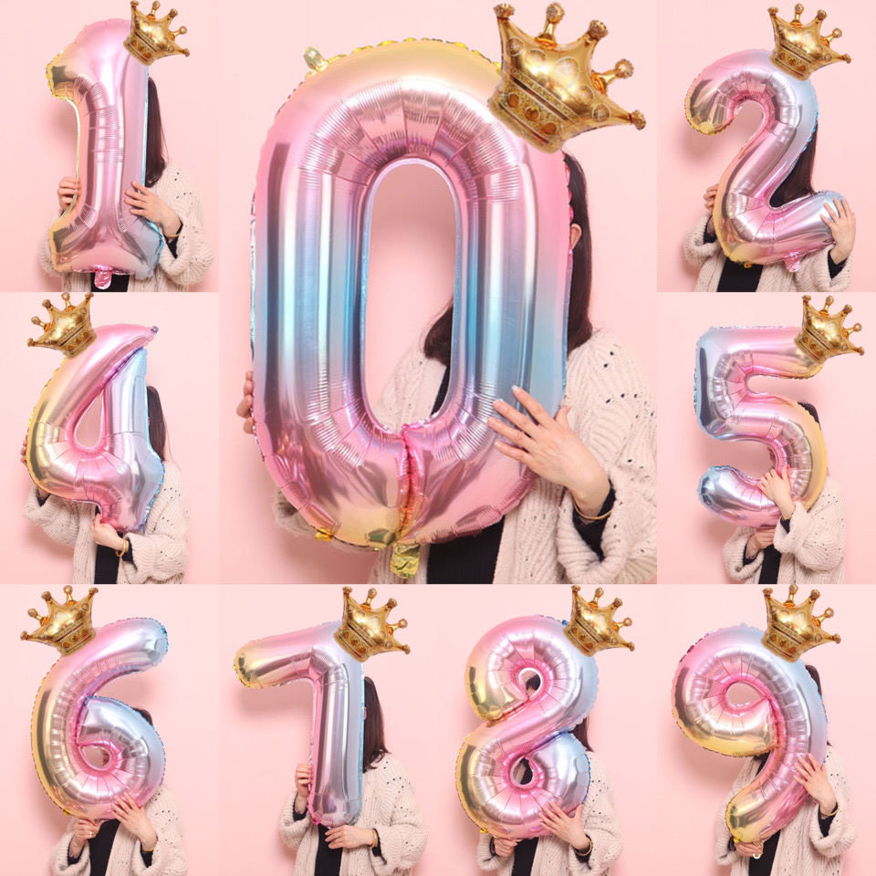 派对32寸成人周岁生日过寿婚庆数字气球装饰气球