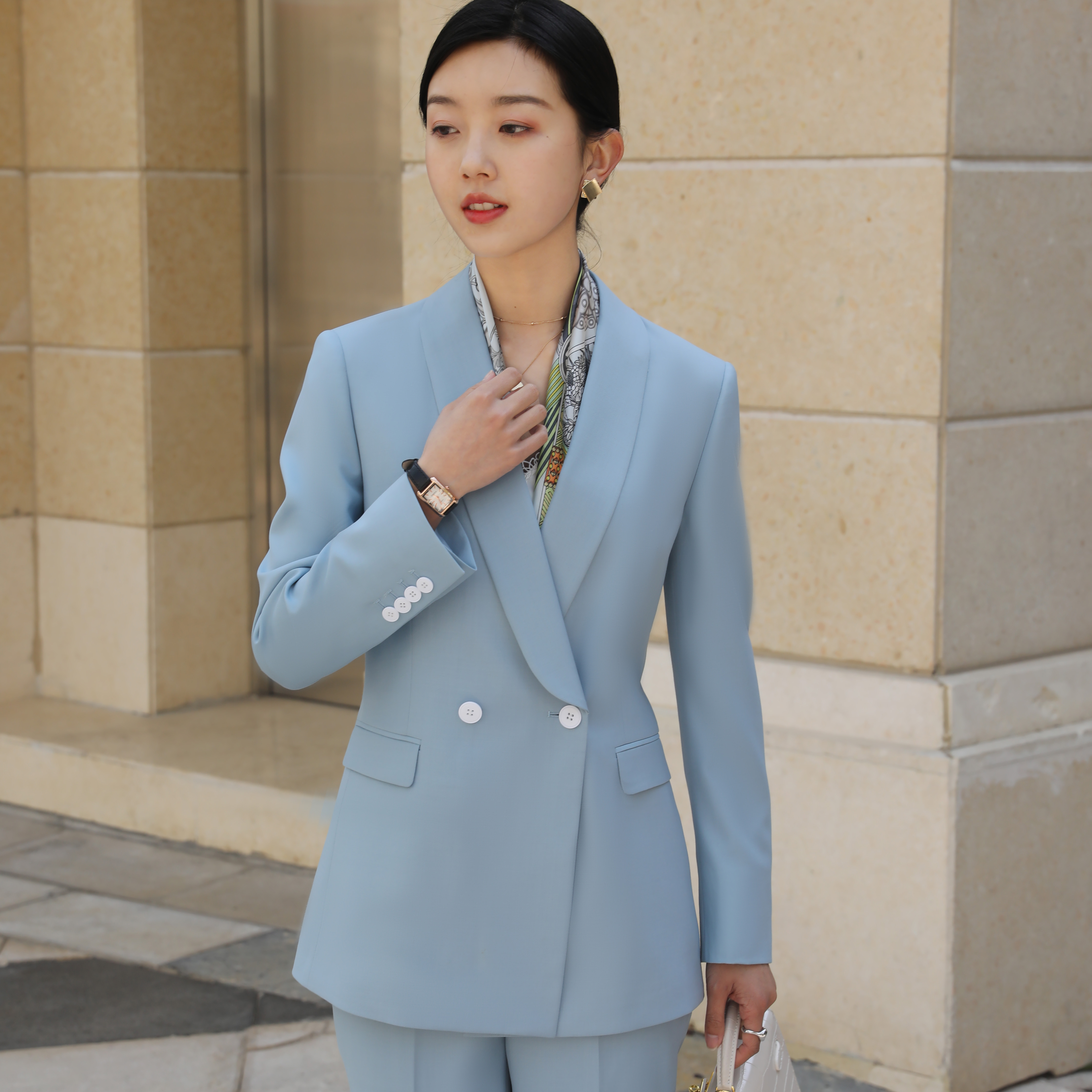 2021年春季新款高端西装女神范套装青果西服外套西装