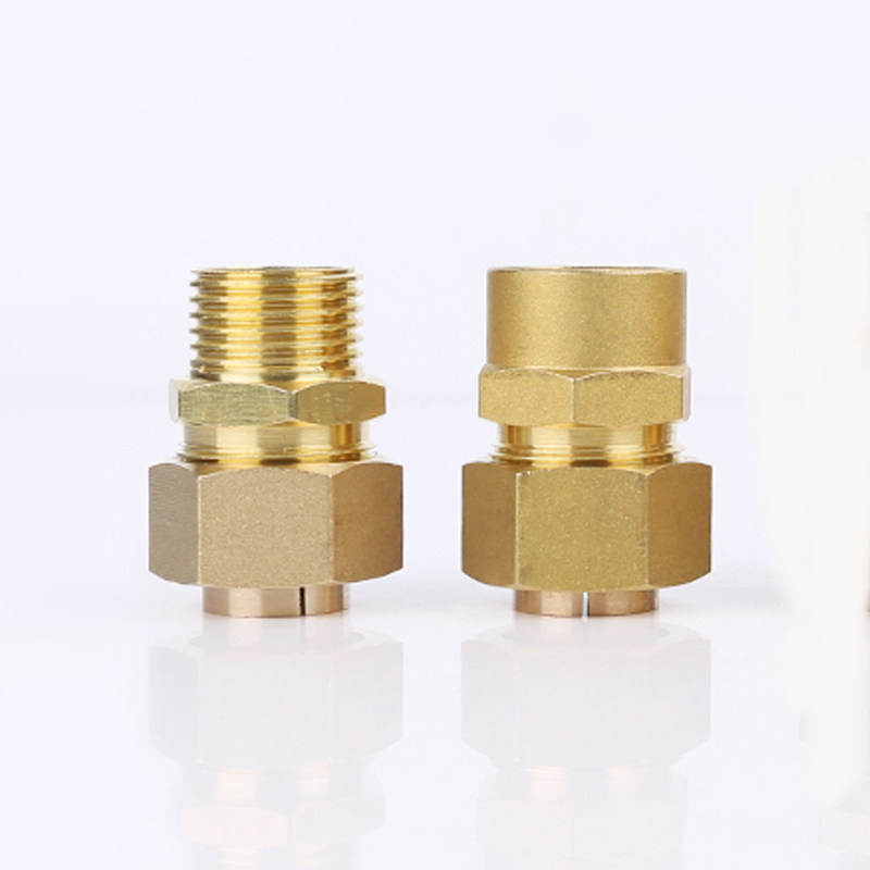 4分天燃气波纹管专用快速接头免敲波纯铜内外丝直接煤气管配件5分