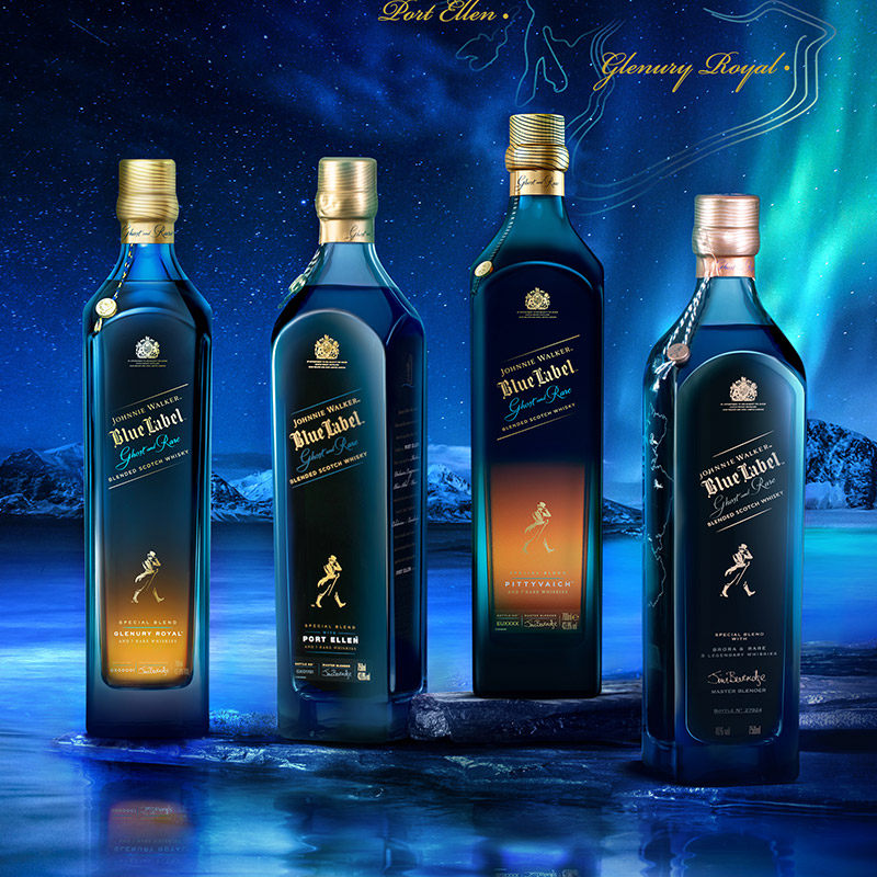 官方旗舰店尊尼获加蓝牌威士忌酒消逝酒厂40组4瓶包邮威士忌