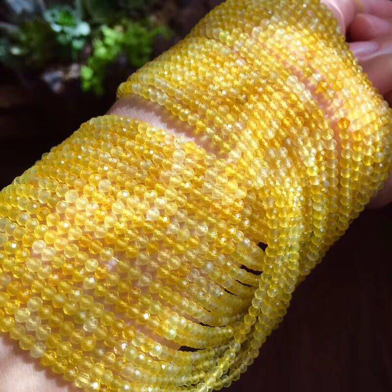 天然黄澳宝澳宝切角长链半成品散珠串珠刻面隔珠链条