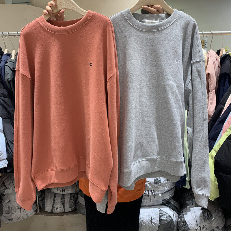 11an韩国2020秋冬新款简约百搭数字卫衣