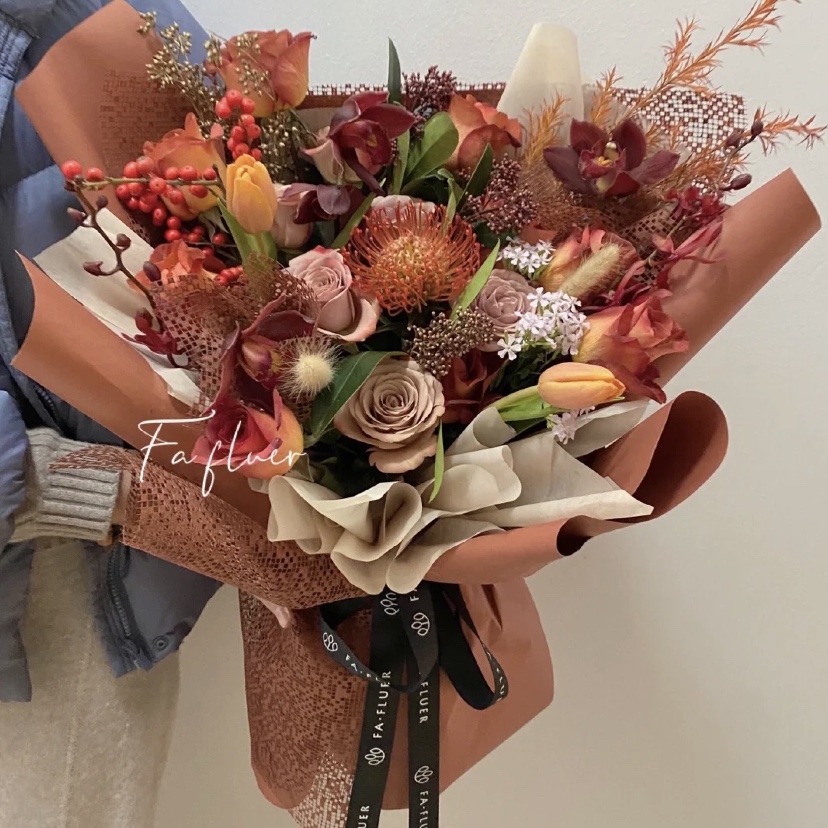 杭州鲜花速递红色花束大气高端长辈朋友生日同城鲜花速递同城