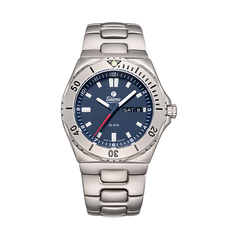 拓天马Tutima 自动机械男表M2运动纵横七海系列500米防水6151-04