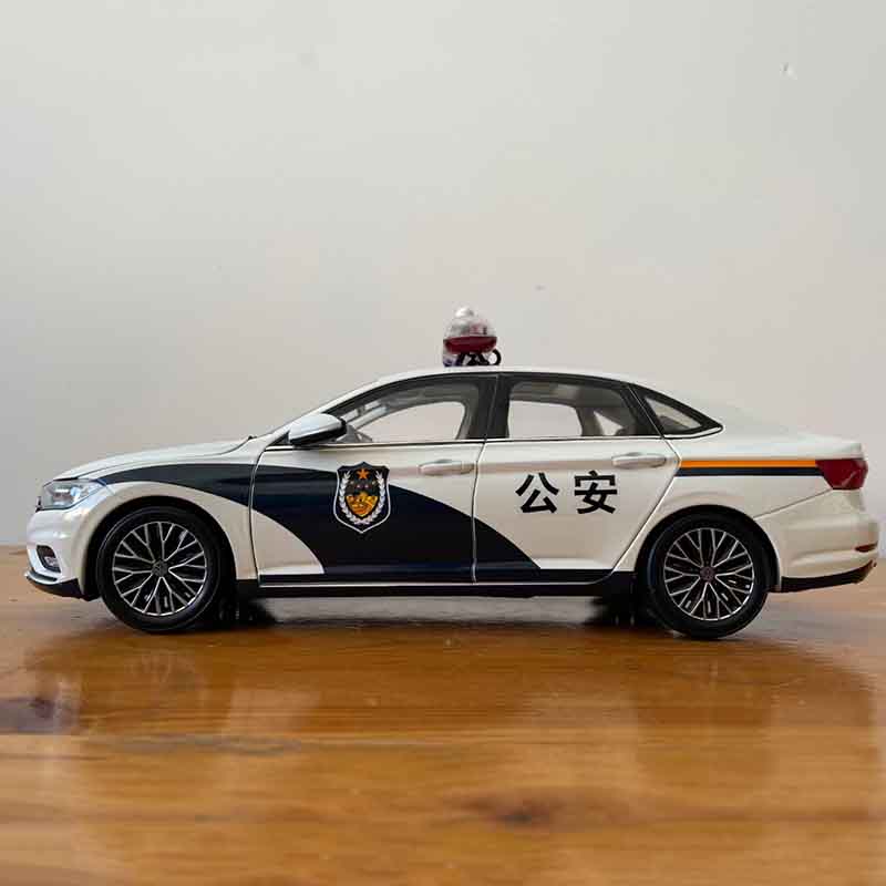 原厂车模2019款新款大众速腾警车公安合金仿真车模