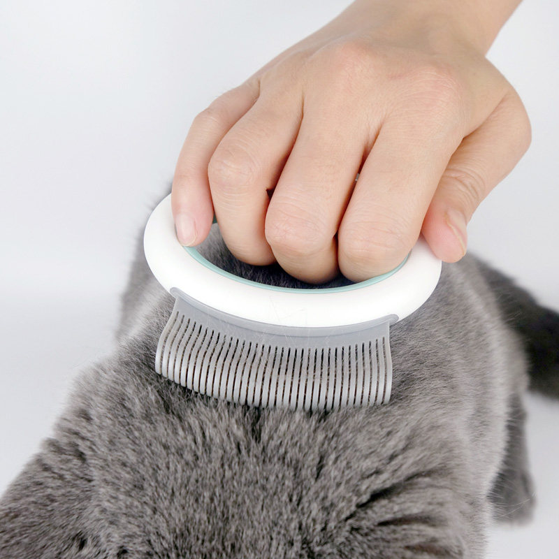 田田猫弯钩按摩贝壳梳猫毛清洁器猫毛梳子去除浮毛排梳