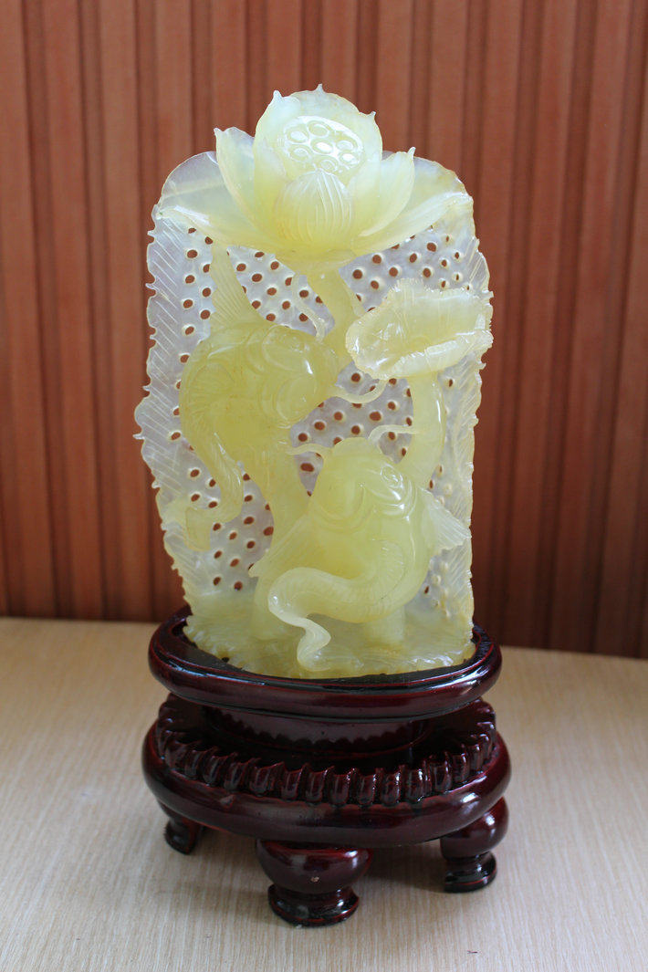 摆件天然玉石玉器岫玉精品玉雕鲶鱼年年有余实拍珠宝奇石