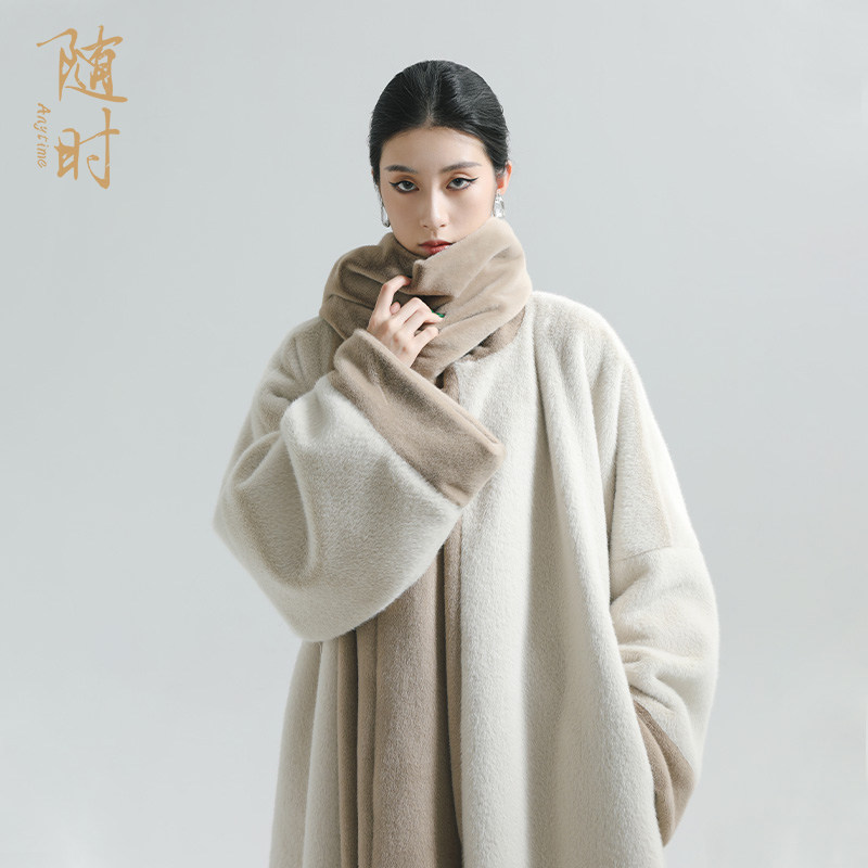 随时anytime冬至至明制汉服女圆领对襟直袖秋冬汉服