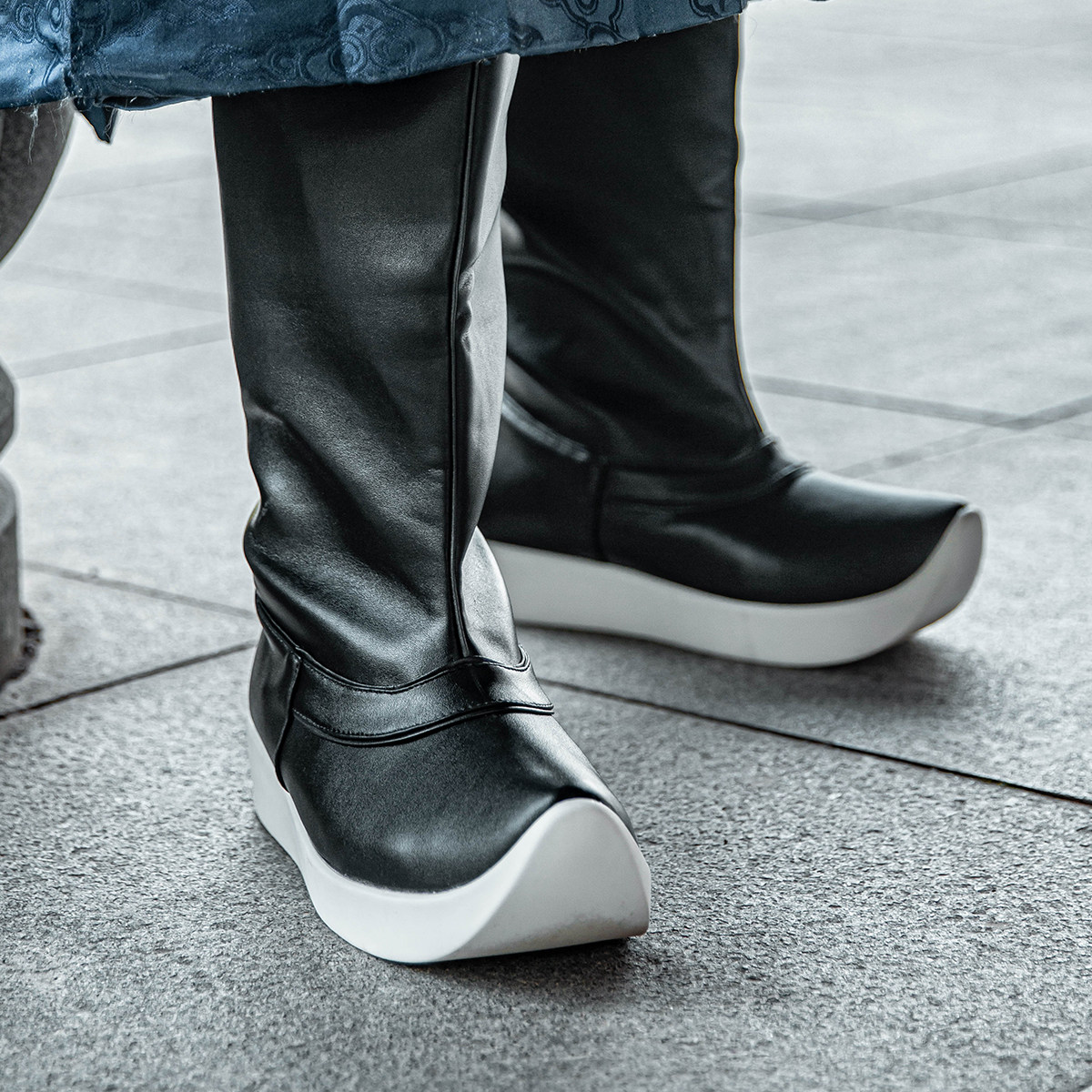 乌衣巷皂靴厚底明制原创古风增高5厘米非古装汉鞋男女汉服长靴皮