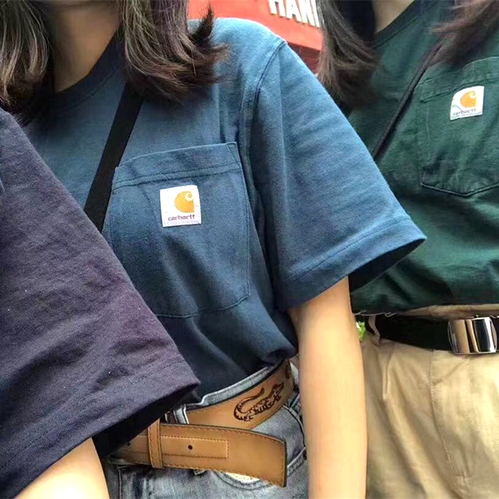 【小葡萄】Carhartt k87卡哈特经典基础纯棉 工装风口袋男女短袖