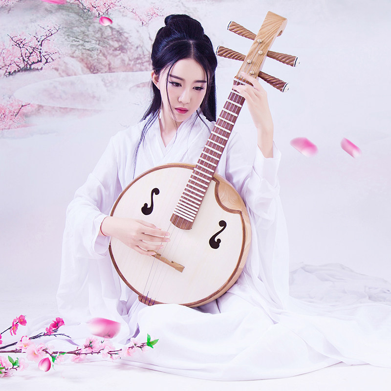 乐器仙声中阮初学者榆木民族弹拨演奏阮琴小阮阮