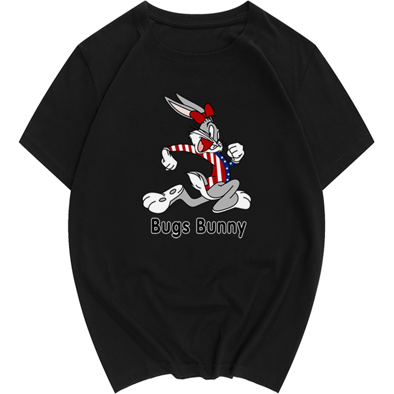 欧美ins网红同款奔跑兔八哥宾尼兔bugsbunny印花t恤