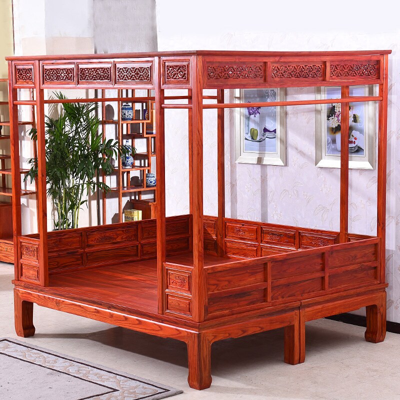 5米1.8米复古古代实木木床老式古典雕花实木床