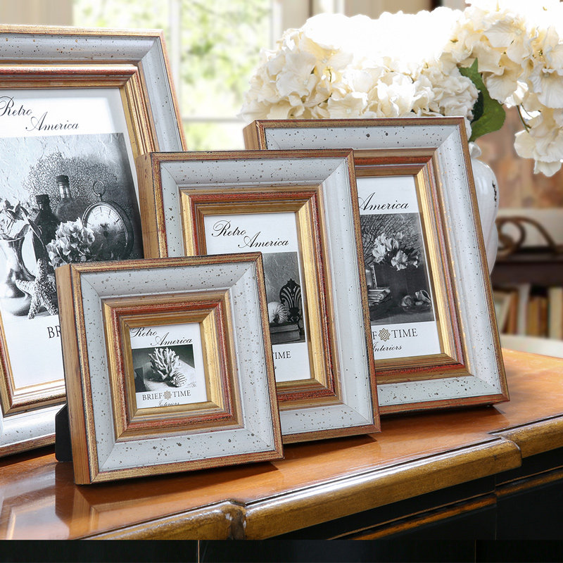 相框实木创意摆台打印照片复古婚纱照文艺七寸相框