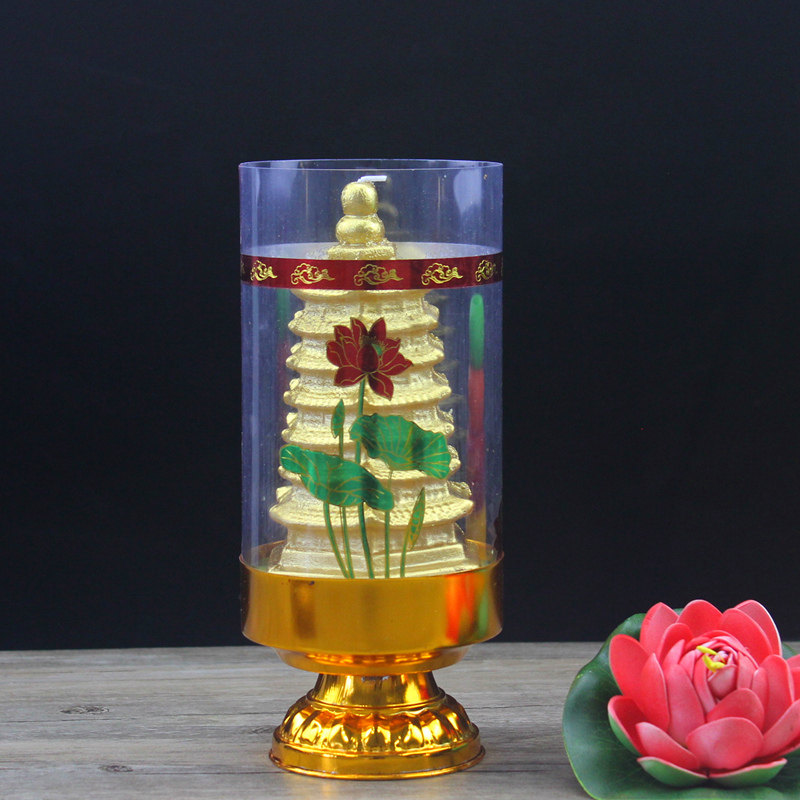 蜡烛元宝一桶宝塔金色宝灯莲花荷花花灯家用蜡烛