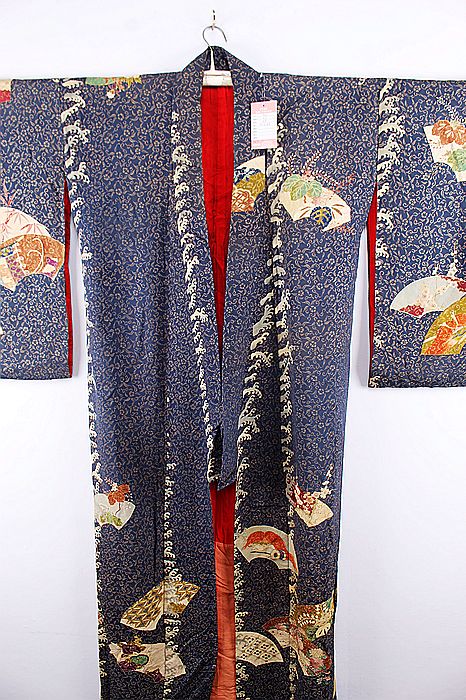 古着vintage传统日本和服印花浴衣羽织和风真丝振袖舞台宽松217