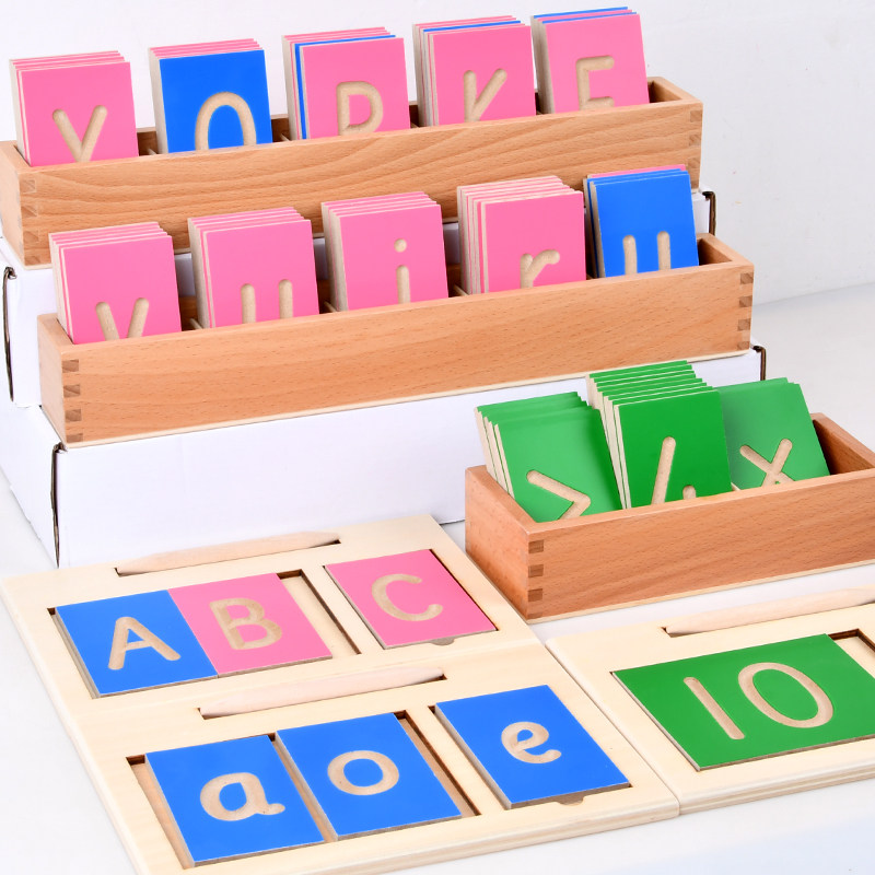 蒙氏语言区早教幼儿园精细动作描写益智数字字母早教教具